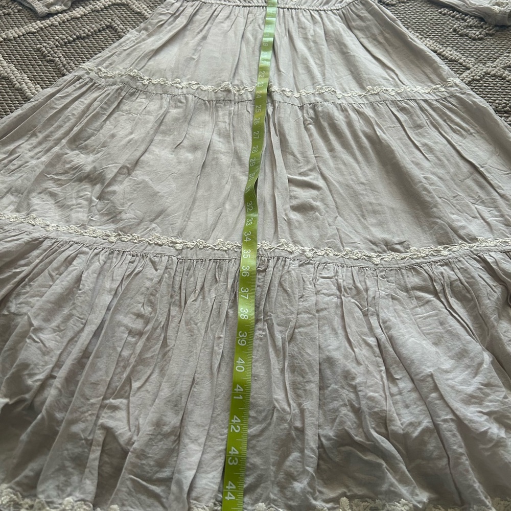 Lucky Brand Cream Floral-Embroidered Boho Midi Dress - Picture 5 of 7